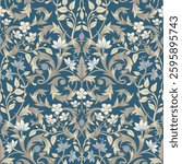 Floral classic ornament. Seamless floral pattern.
