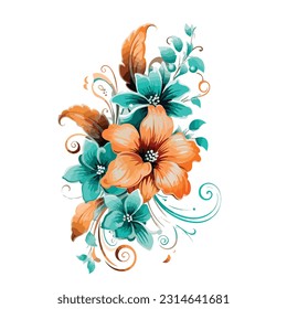 A floral clipart white background