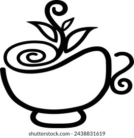 Floral coffe cup artdxf for laser cutting and plasma svg