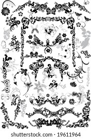 floral collection isolated on white background