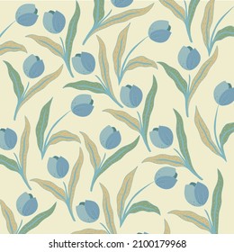 Floral collection with leaves, tulips Happy 8 March. Vector flowers. Spring art print with botanical elements. Festive postcard. Folk style. Spring holiday posters. icons isolated on white background
