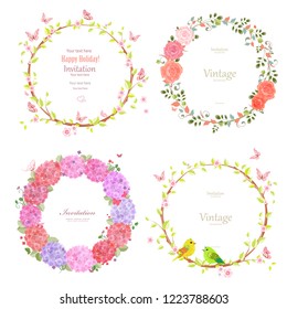 floral collection of romantic wreaths for your design