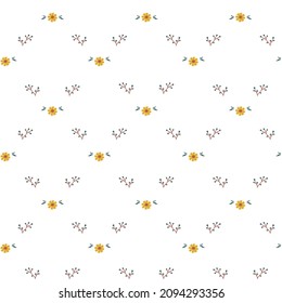 Colección Floral. Patrón inmaculado, elementos decorativos florales. Fondo blanco.