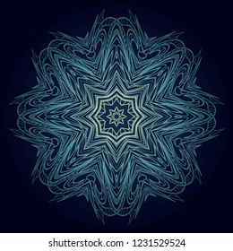 Floral color mandala. Arabic, Indian, motifs. Vector illustration