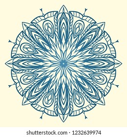 Floral color mandala. Arabic, Indian, motifs. Vector illustration