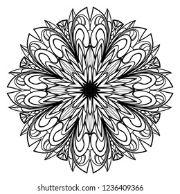 Floral color mandala. Arabic, Indian, motifs. Vector illustration