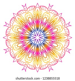 Floral color mandala. Arabic, Indian, motifs. Vector illustration