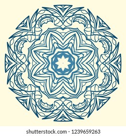 Floral color mandala. Arabic, Indian, motifs. Vector illustration