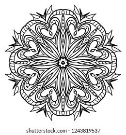 Floral color mandala. Arabic, Indian, motifs. Vector illustration