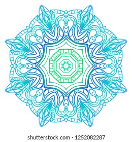 Floral color mandala. Arabic, Indian, motifs. Vector illustration.