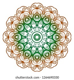 Floral color mandala. Arabic, Indian, motifs. Vector illustration