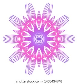 Floral Color Mandala. Arabic, Indian, Motifs. Vector Illustration.