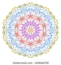 Floral Color Mandala. Arabic, Indian, Motifs. Vector Illustration.