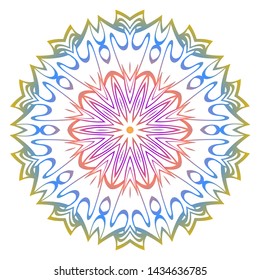 Floral Color Mandala. Arabic, Indian, Motifs. Vector Illustration.