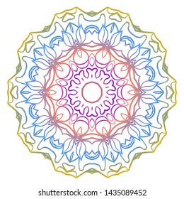 Floral Color Mandala. Arabic, Indian, Motifs. Vector Illustration.