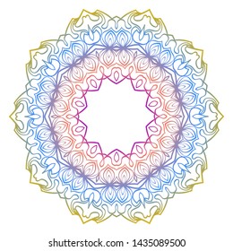 Floral Color Mandala. Arabic, Indian, Motifs. Vector Illustration.