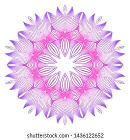 Floral Color Mandala. Arabic, Indian, Motifs. Vector Illustration.