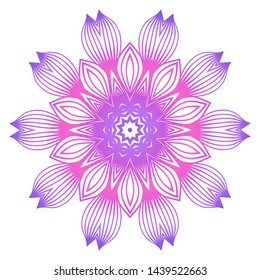 Floral Color Mandala. Arabic, Indian, Motifs. Vector Illustration.