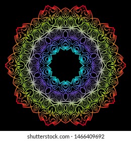 Floral Color Mandala. Arabic, Indian, Motifs. Vector Illustration.