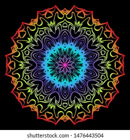 Floral Color Mandala. Arabic, Indian, Motifs. Vector Illustration.