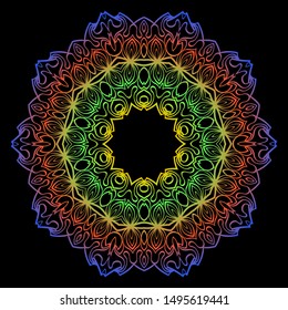 Floral Color Mandala. Arabic, Indian, Motifs. Vector Illustration.