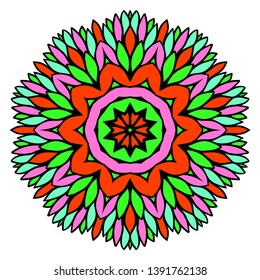 Floral color mandala. Vector illustration. Decorative ornament.