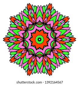 Floral color mandala. Vector illustration. Decorative ornament.
