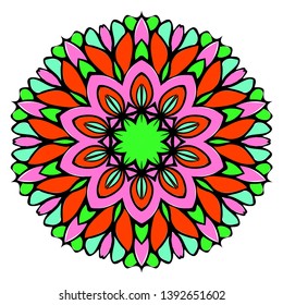 Floral color mandala. Vector illustration. Decorative ornament.