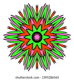 Floral color mandala. Vector illustration. Decorative ornament.
