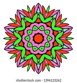 Floral color mandala. Vector illustration. Decorative ornament.