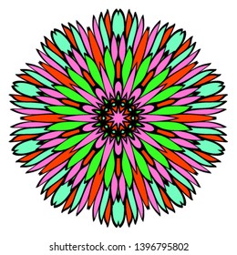 Floral color mandala. Vector illustration. Decorative ornament.