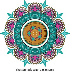 Floral color patterns in a circle