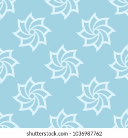 Floral colored seamless pattern. Blue and white background with fower elements for wallpapers