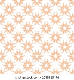 Floral colored seamless pattern. Brown and white background with fower elements for wallpapers.