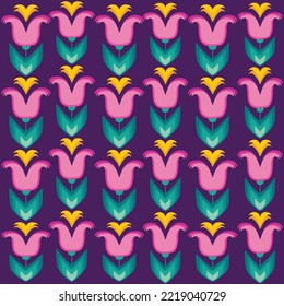 Floral colored seamless pattern in Scandinavian spring-summer style.