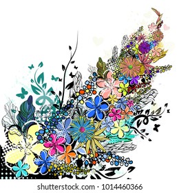 floral colorful abstraction. Vector