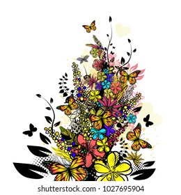 floral colorful abstraction. Vector