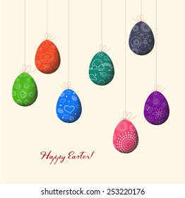 floral colorful eggs for Easter
