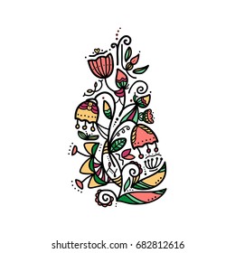 Floral colorful Element for graphic design.