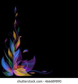 Floral colorful frame. Picture on Women's Day with the text block. Template vector illustration.