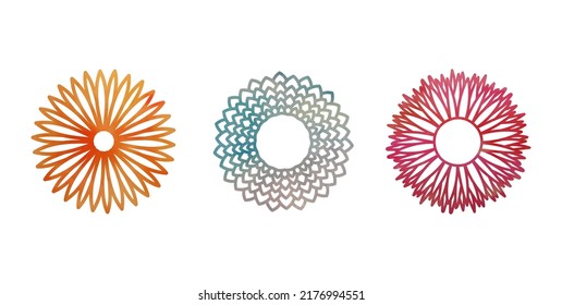 floral colorful geometric illustration set