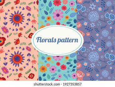 ilustración vectorial de patrón colorido floral