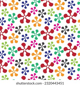 Floral colorful pattern design template.