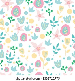 Floral colorful seamless pattern with different creativity type of flowers for print, textiles ,fabric