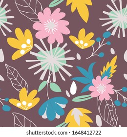 Patrón transparente vectorial de color floral