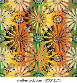 Floral colorful vector seamless pattern background wallpaper illustration with 3d decorative flowers.Floral abstract pattern.Abstract floral.Abstract flowers.Abstract floral pattern.Colorful flowers