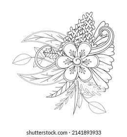 Floral coloring book KDP interior vector design