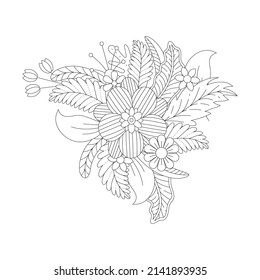 Floral coloring book KDP interior vector design