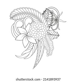 Floral coloring book KDP interior vector design