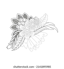 Floral coloring book KDP interior vector design